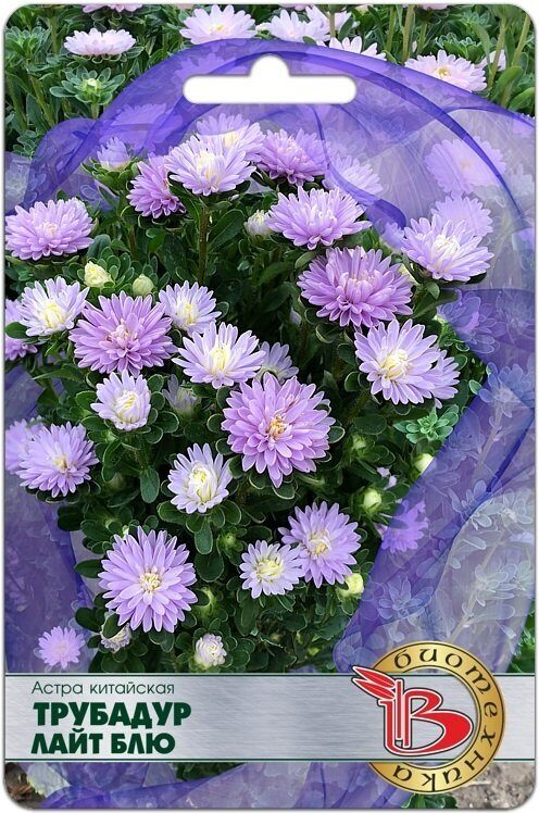 Астра Трубадур Лайт Блю китайская однолетник 20шт (Биотехника)
