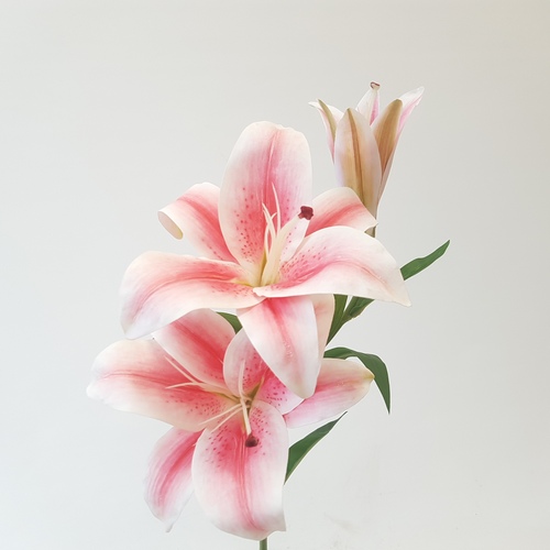 Ветка SB9122-556 Лилия розовая 3 цветка 1шт (Сиб Сад)