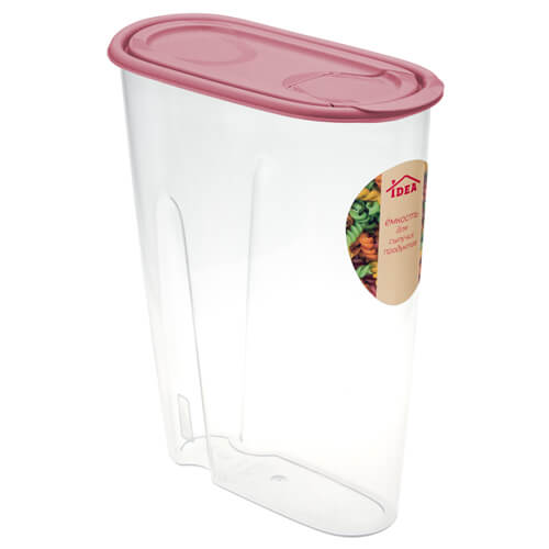 Емкость для сыпучих продуктов 2,1л ягодный 1222 (20шт) (М-пласт)