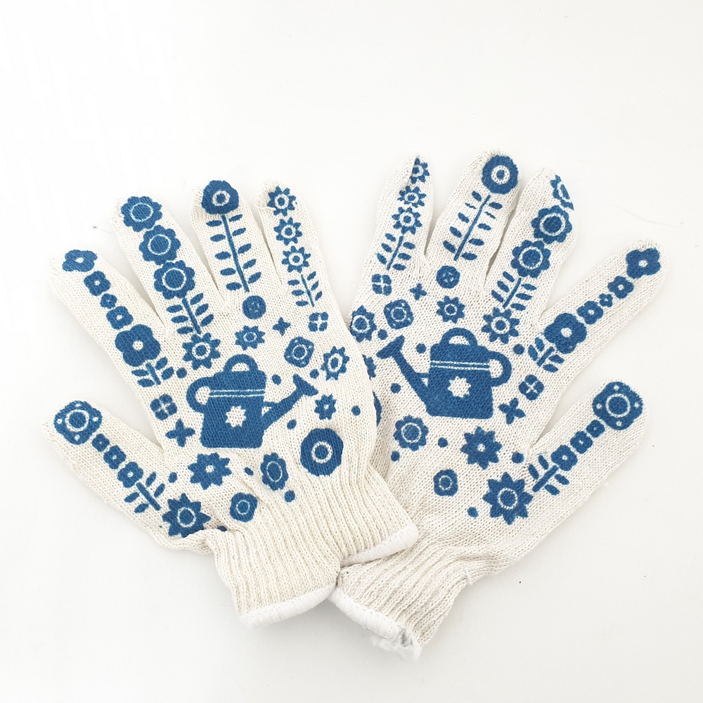 Перчатки ХБ Лейки белые ПВХ (10шт)