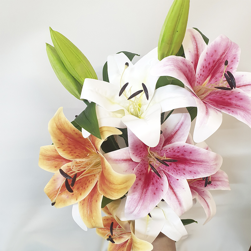 Ветка Лилия 3 цветка PKSBD-1 в ассортименте 100см (Сиб Сад)