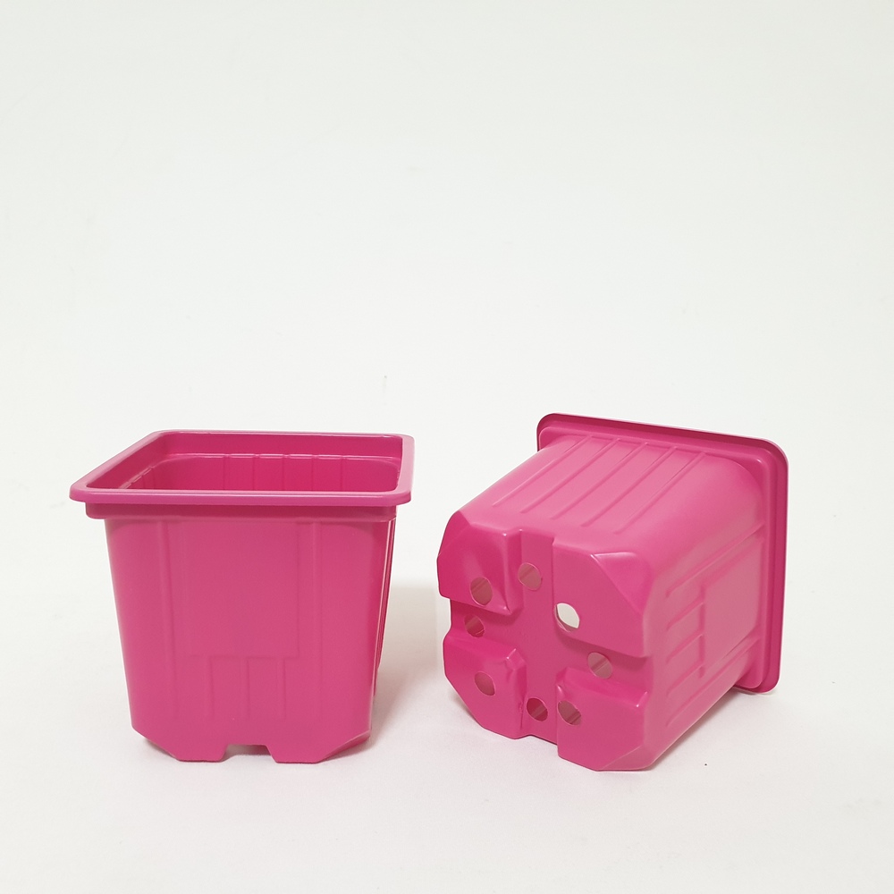 Горшок 0,4л 9*9*8 РОЗОВЫЙ КВ (Амина)(1500шт)