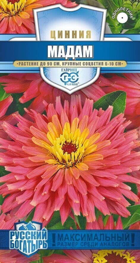 Цинния Мадам Русский богатырь однолетник 0,2г (Гавриш)