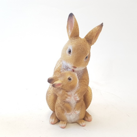 Садовая фигура Зайка с зайчонком сидячие 12804 (М)