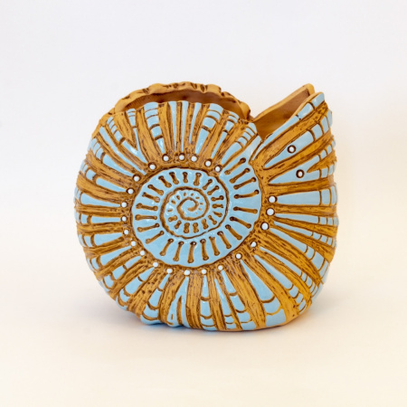 Кашпо Ракушка моллюска керамика (Золотое к) 